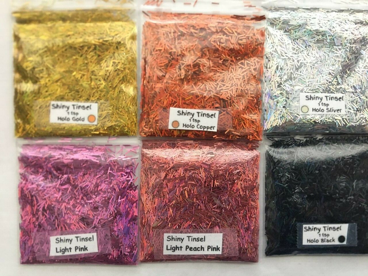 Solvent Resistant Holographic SHINY TINSEL Glitter-Colors-Nail Art Craft-US