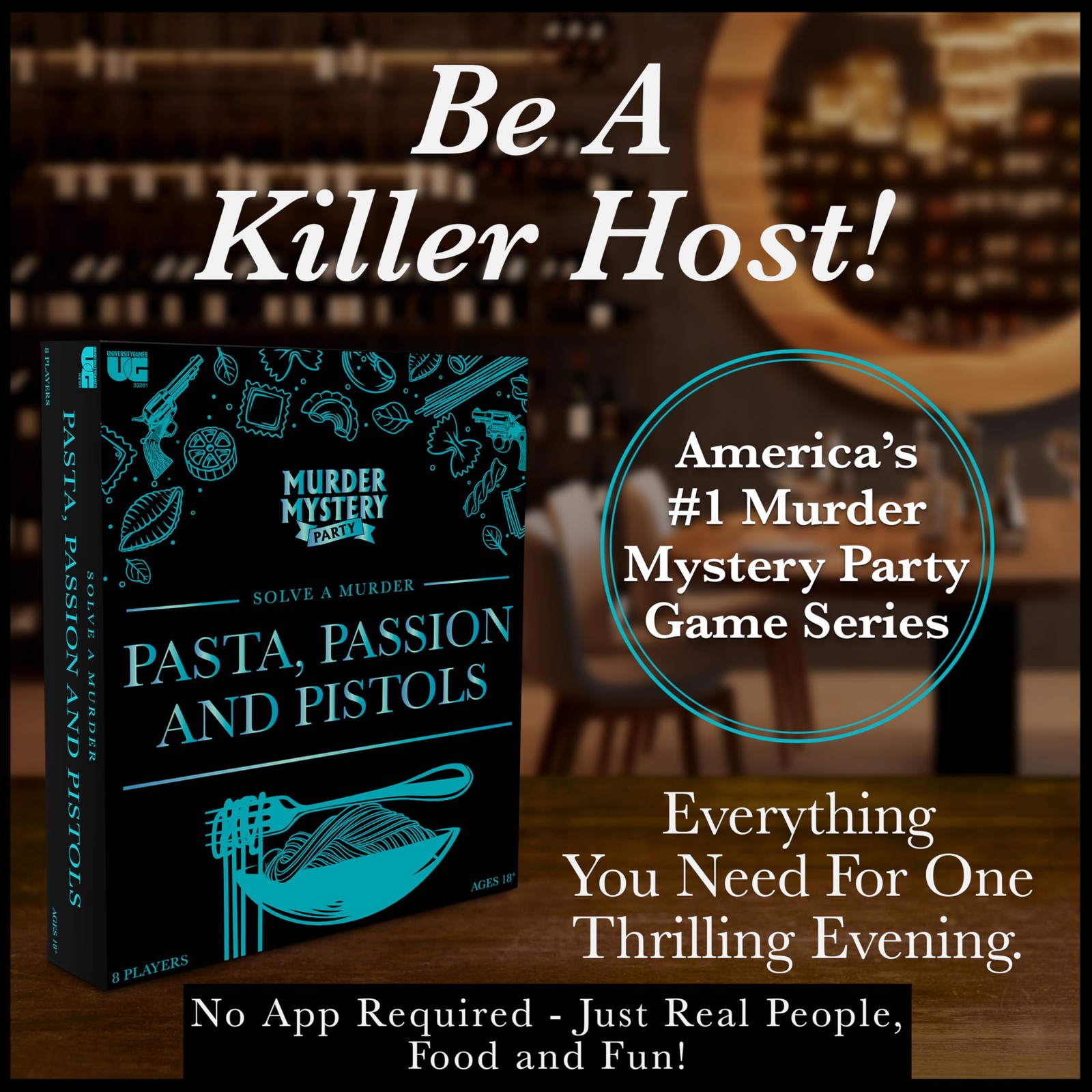 Murder Mystery Party, Pasta, Passion & Pistols – Host Your Own 1 Pack, Multi