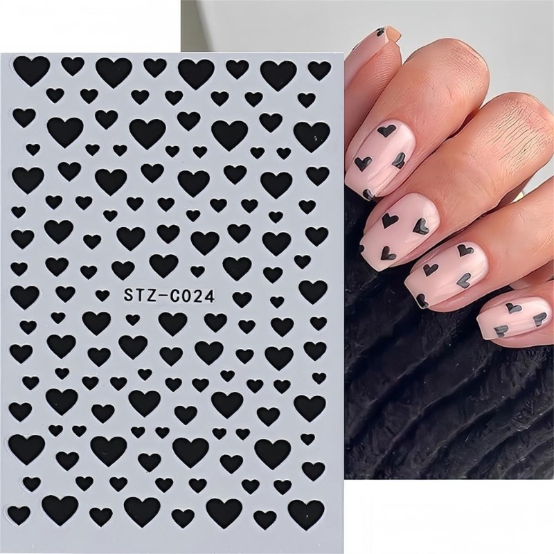 6 Sheet Valentine s Day Nail Art Decals Love Heart 3D Nail Art Stickers Gifts