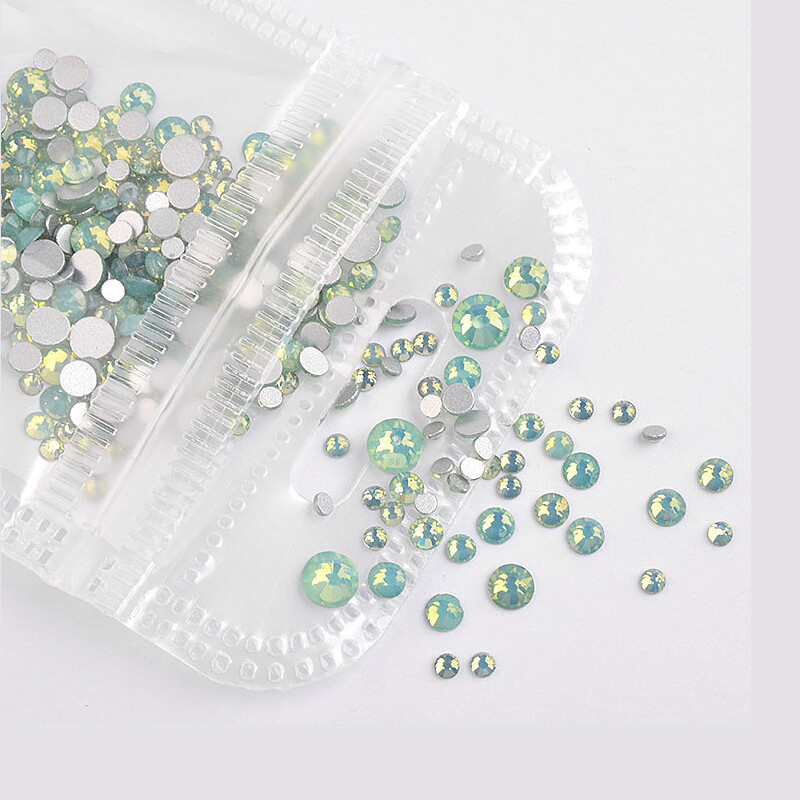 SS4-SS20 Flatback Opal Crystal Nail Rhinestones 4Colors Charm Nail Art Decor Set