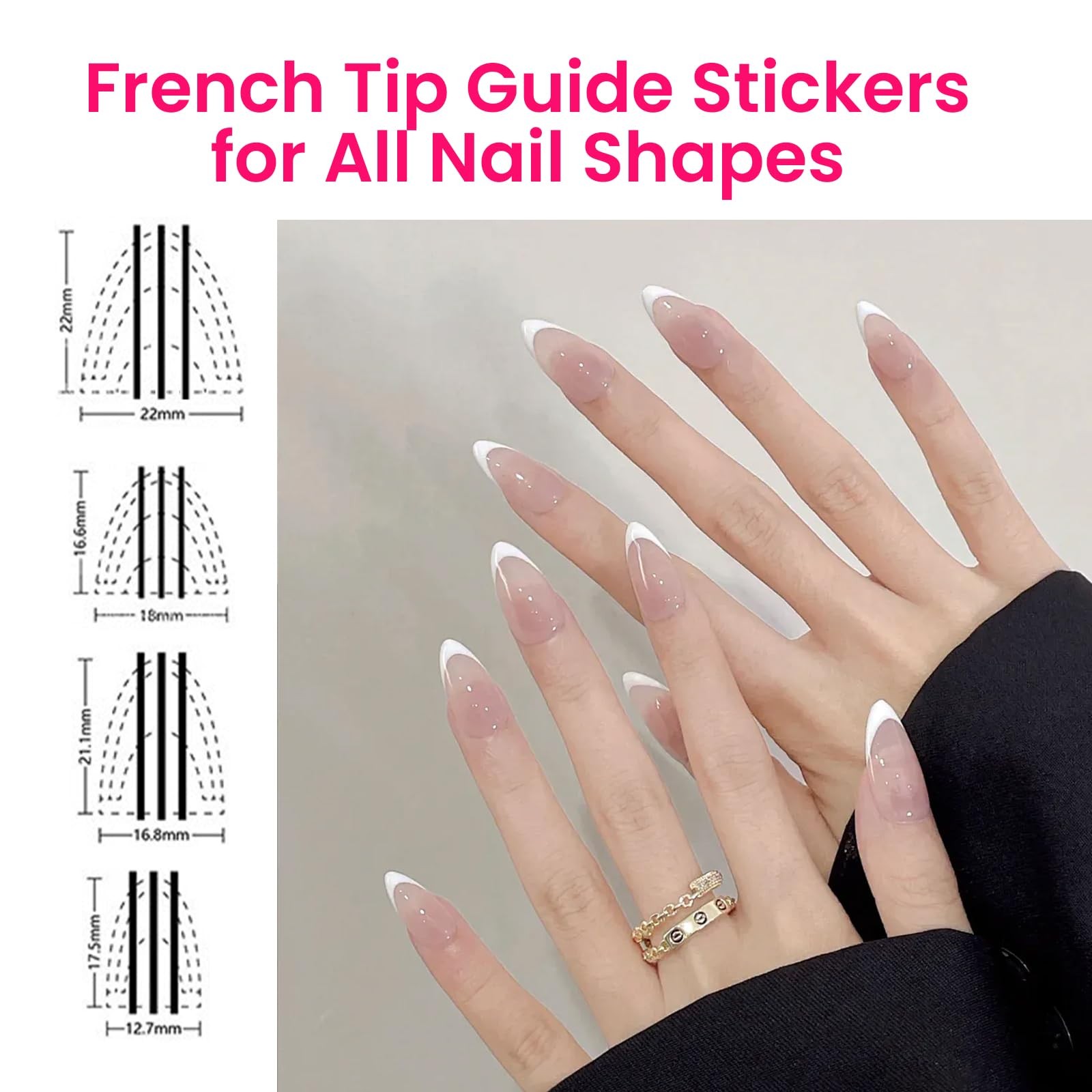 10 Sheets French Tip Guide Stencil for All Nail Shapes French Manicure Strips…