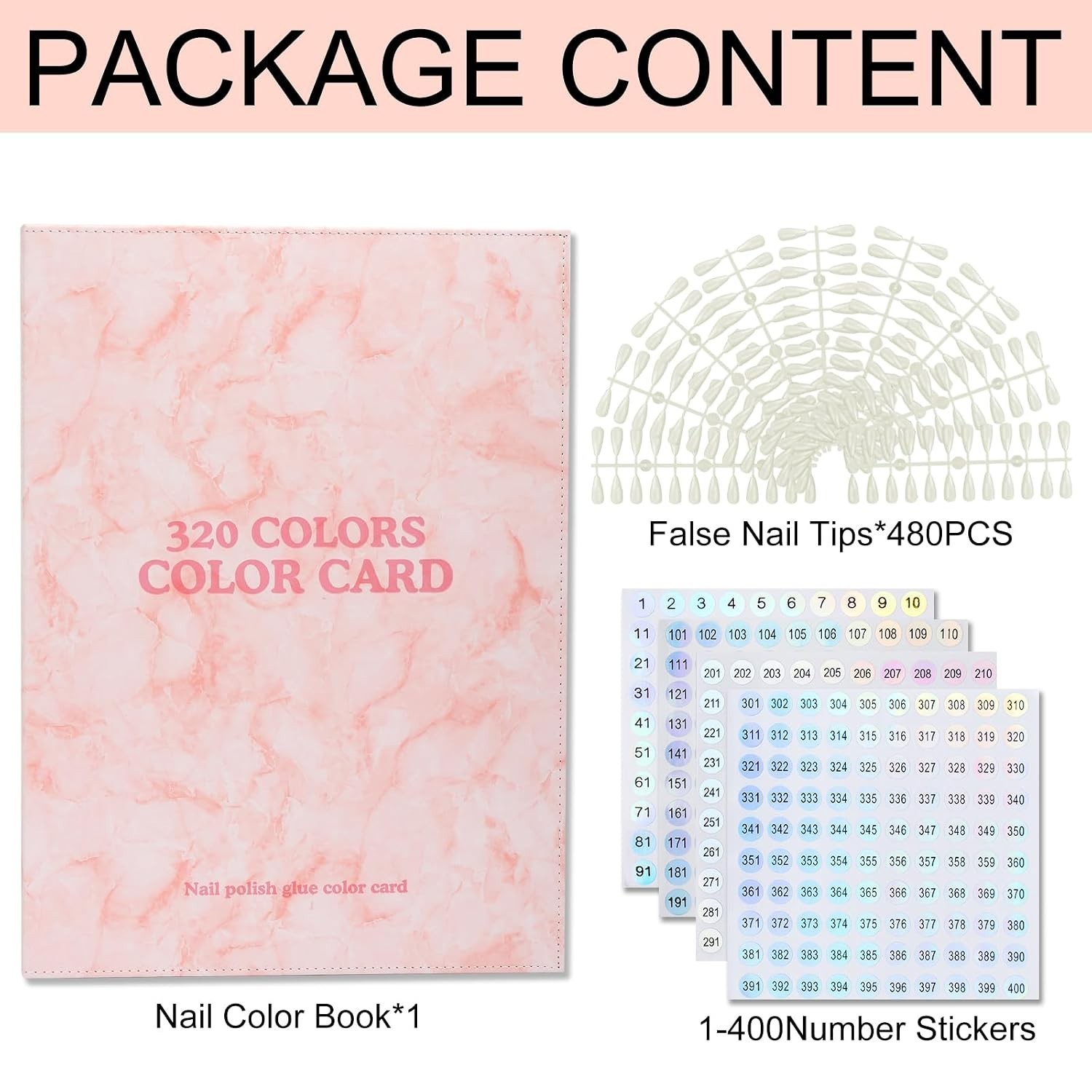 Nail Art Display Book with False Tips