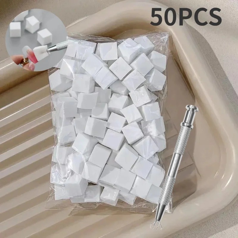25/50/100Pcs Square Nail Art Sponge Set Gradient Nail Brushes Gel Polish Design