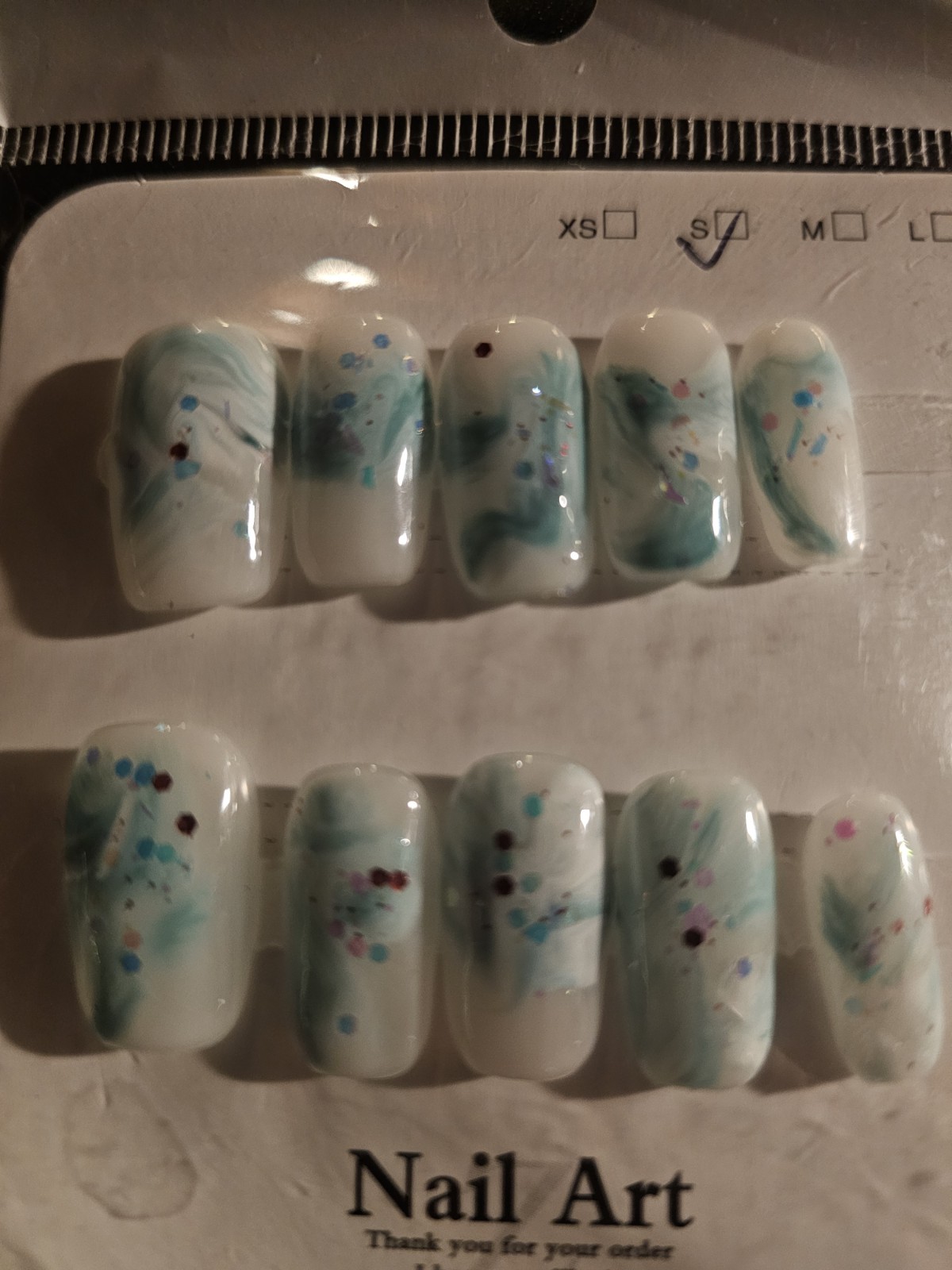 Size Medium – Medium Length Press-On Nails with Sticky Tabs Included. New In Box