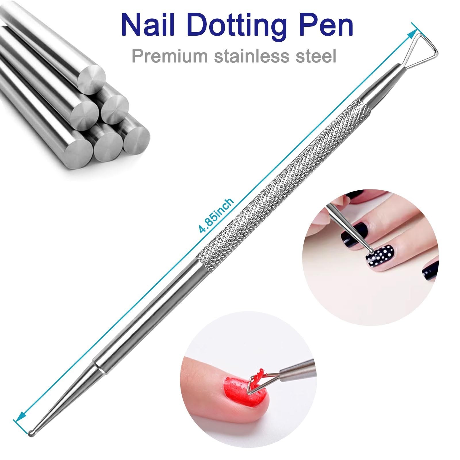 7PCS Professional Cuticle Nippers with Cuticle Pusher Set, Stainless Steel Cu…