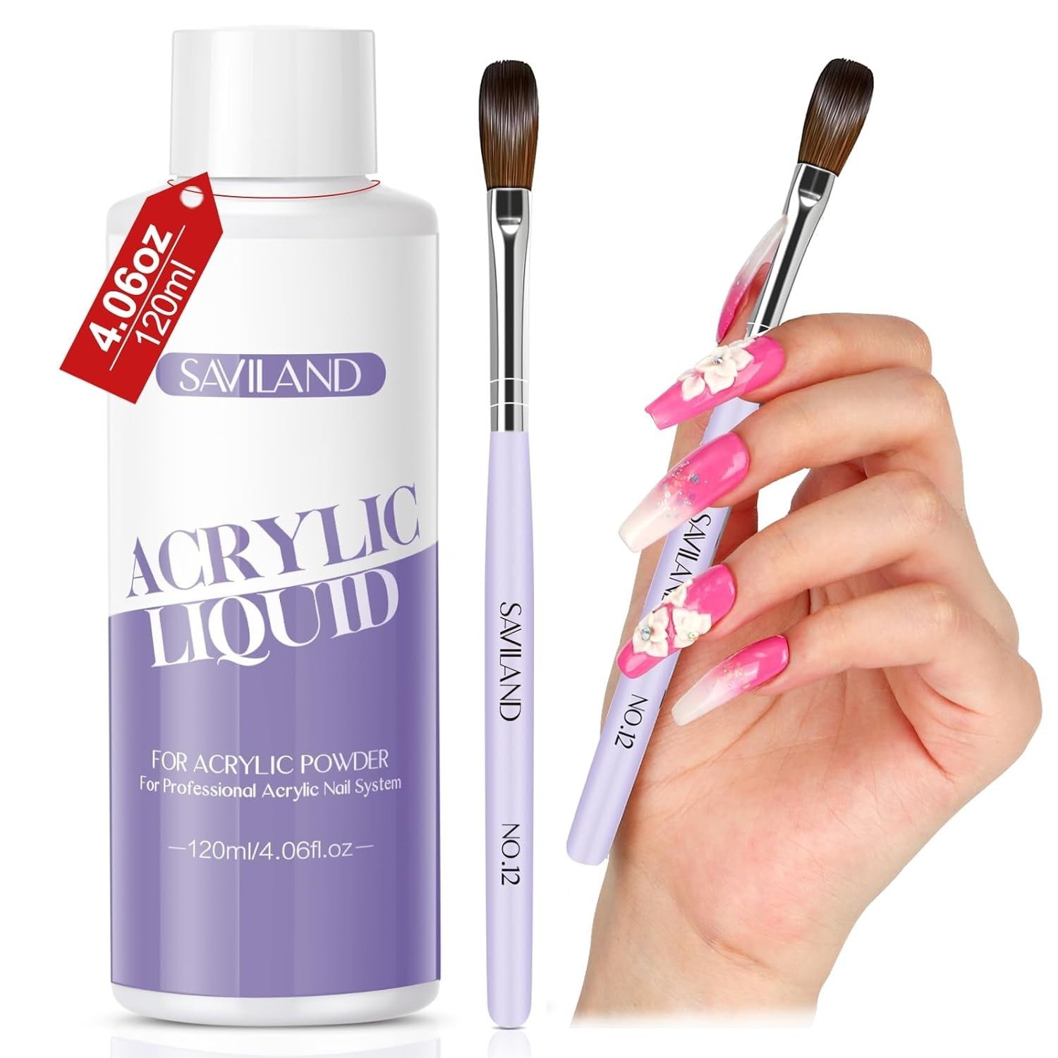 Healthy 4oz Monomer with Brush: Non-Yellowing Formula for Lasting Nails