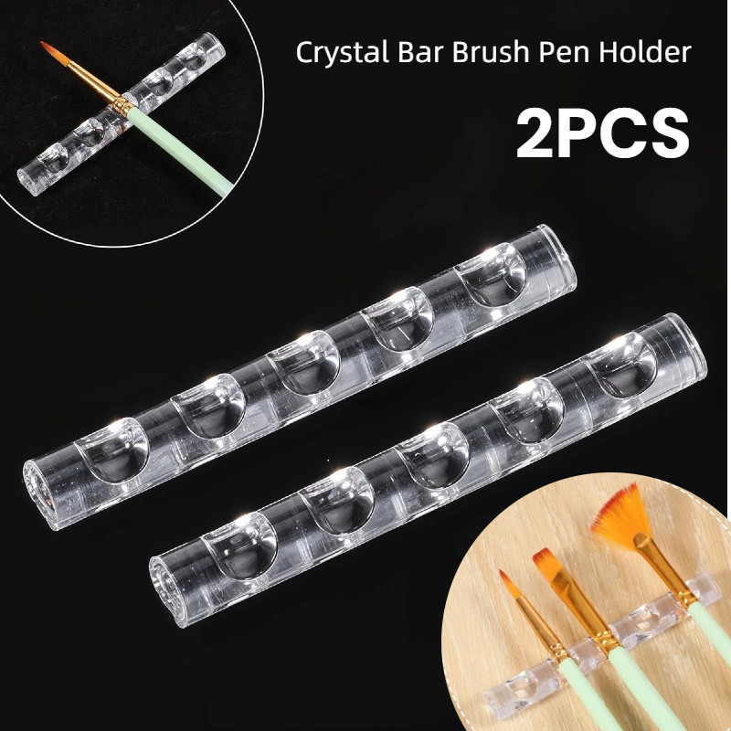 2PCS Acrylic Nail Gell Nail Makeup Brush Holder Painting Brush Pen Stand Holder