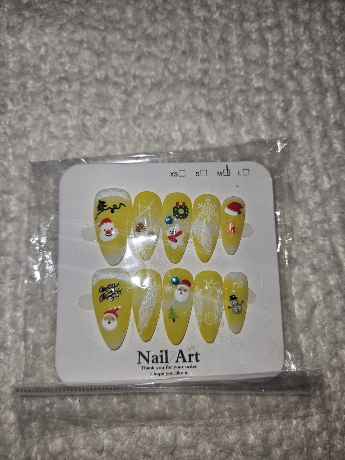 Press on Nails Christmas themed Medium size; 5 Sets