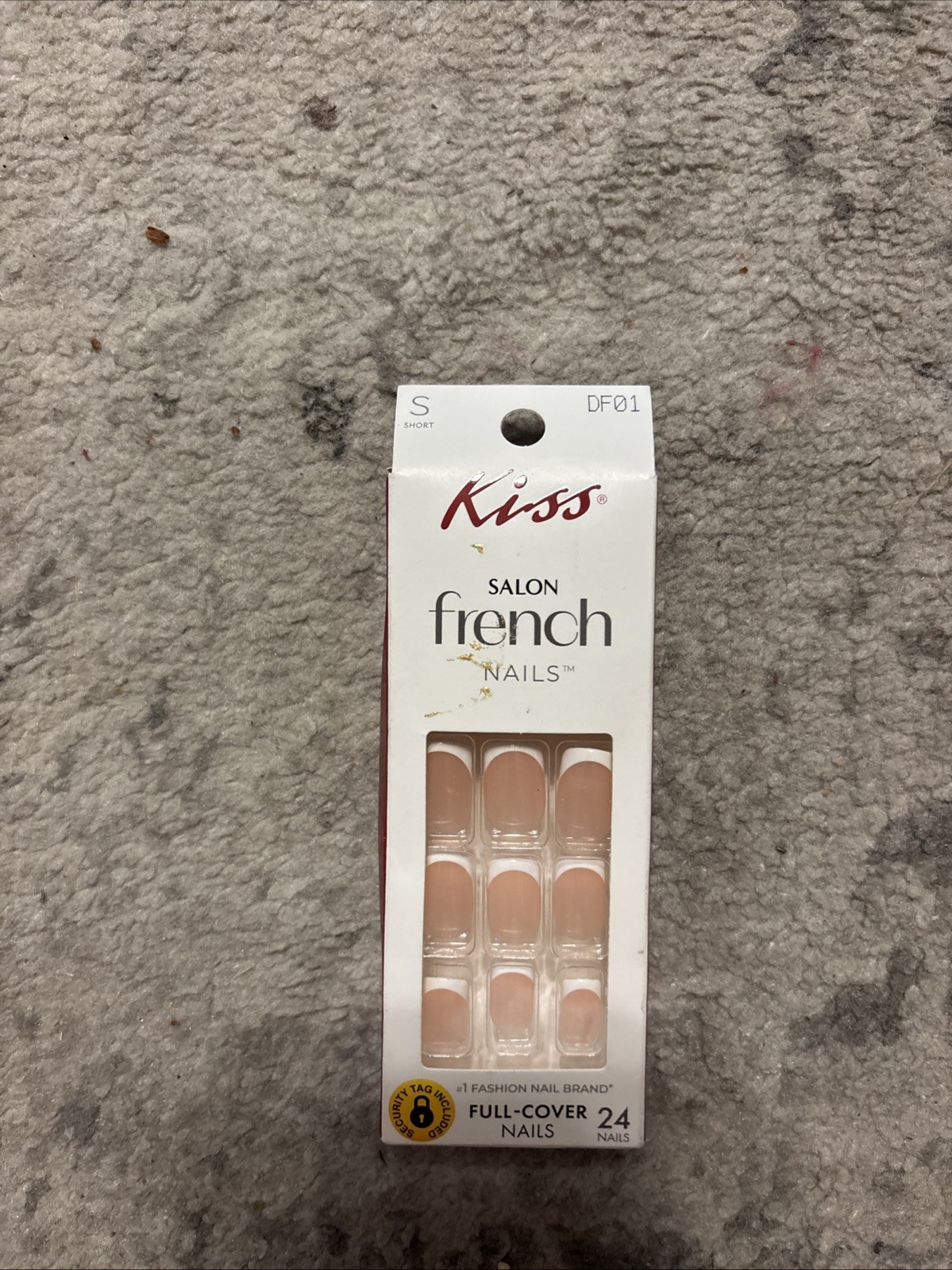 Kiss Salon French Full-Cover Nails 24-Pack Short Natural Look NEW