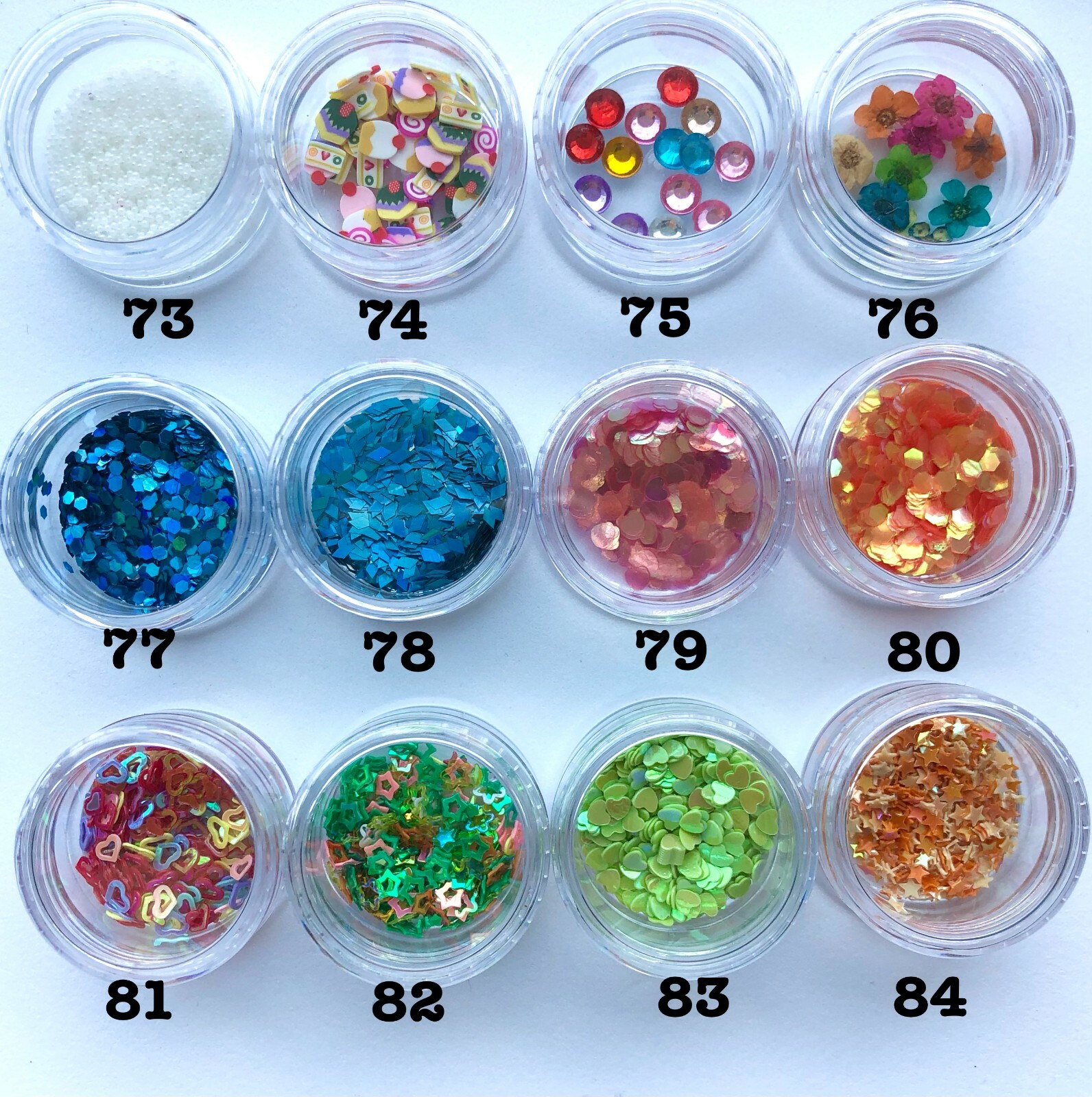 Glitter Dust Nail Make Up Hair Body Tattoo Slime Putty Craft Art Pot 84colors