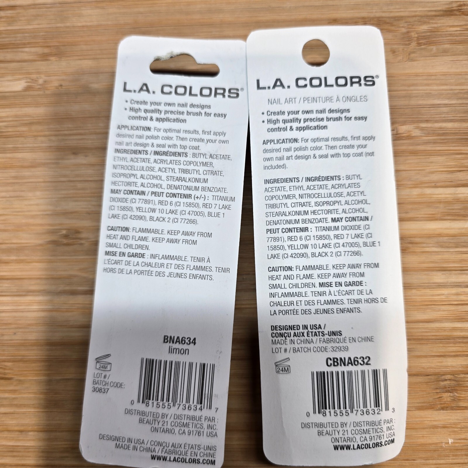 L.A. COLORS ART DECO Nail Art **0.25 FL OZ/7.5 mL ~NEW~SEALED 2 Packs