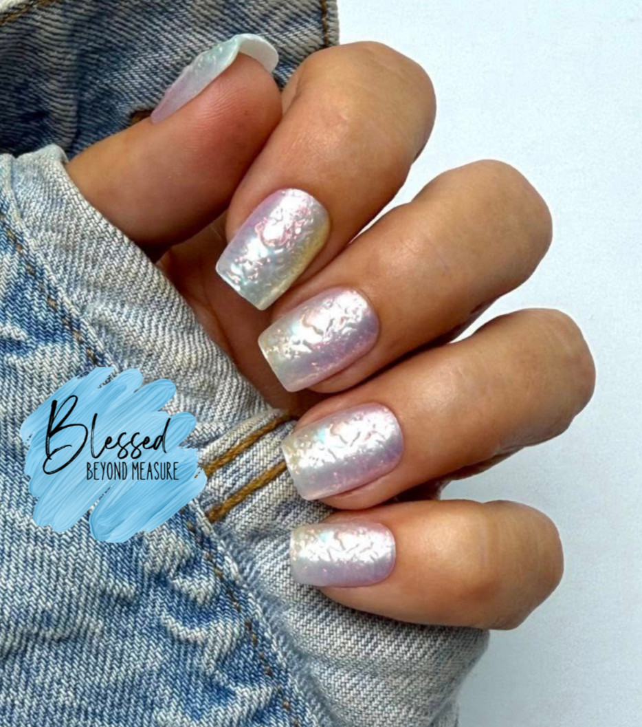 Red Aspen Press On Nails~Long Time No Sea, Lillian~ Short~Coffin 3D (Seashells)