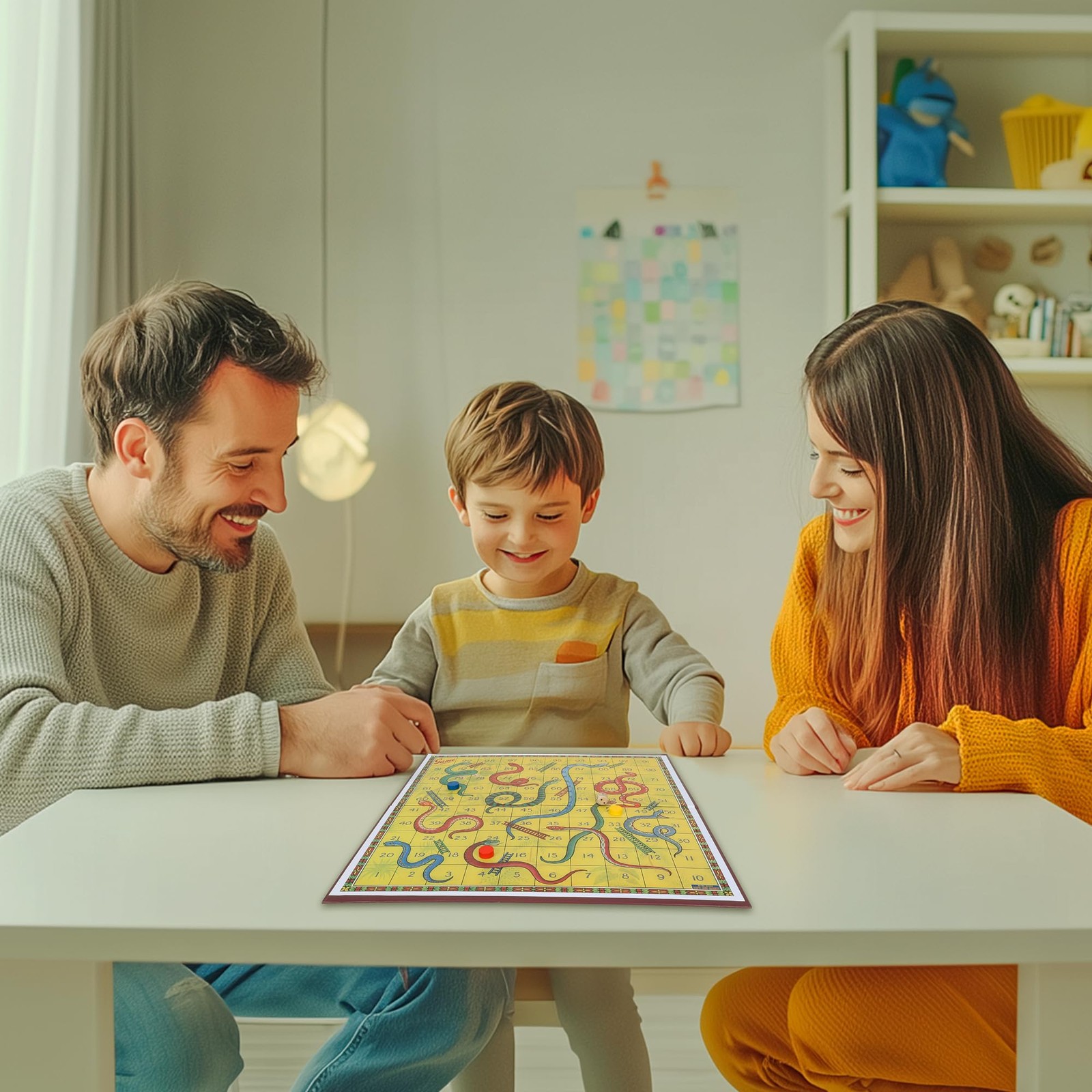 Classic Snakes and Ladders Board Game – 14×14 inches,