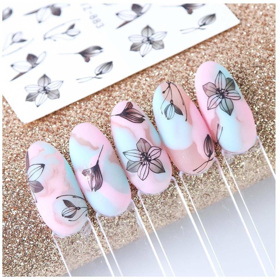 Flowers Animals Water Transfer Nail Art Sticker Decal Decoration DIY Manicure