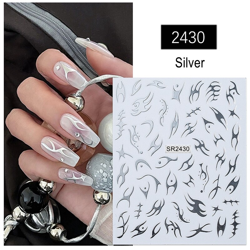 Fire Flame Nail Sticker Irregular shape Fire Flame Nail Decals