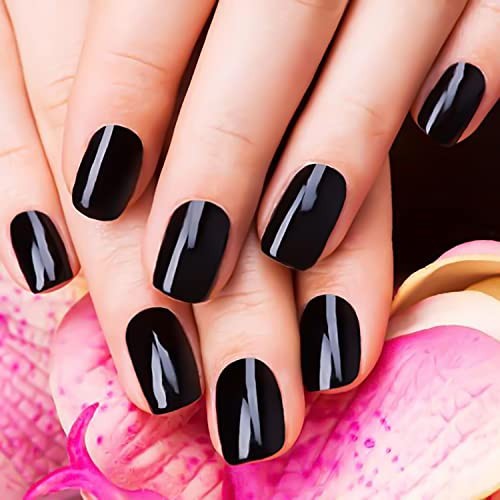 20 Sheets Black Full Nail Wraps for Women Girls – Self Adhesive KIT5 All Black