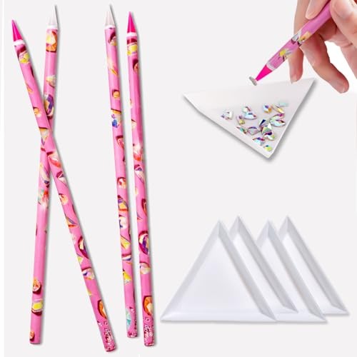 8 Pcs Rhinestone Picker Tool Kit, Self-Adhesive Wax Pencil for Rhinestones and