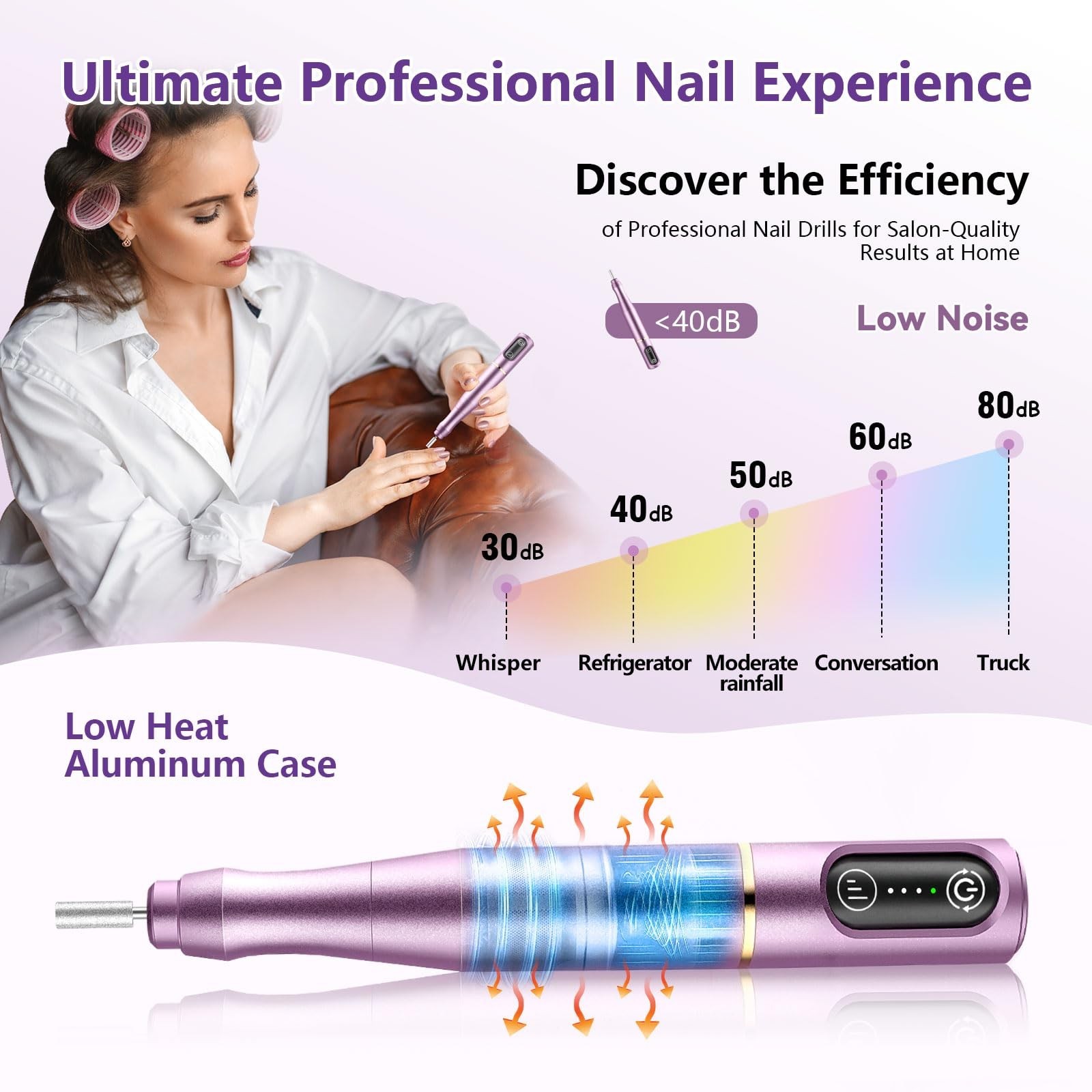 Cordless Nail Drill Electric Nail File Kit, Rechargeable Efile Set, Portable …