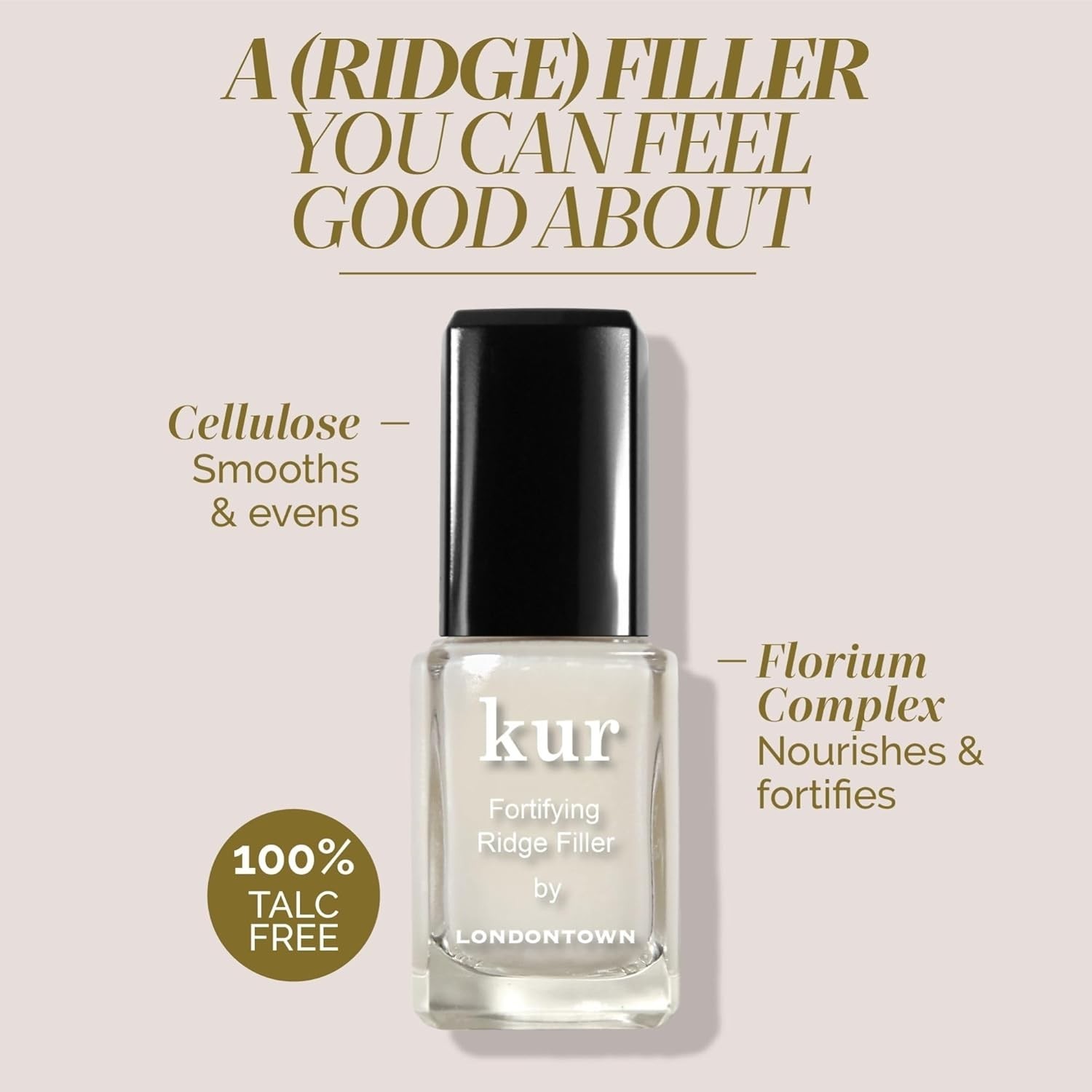 kur 0.4 fl oz Nail Ridge Filler – Perfecting Base to Strengthen and Smooth Nails