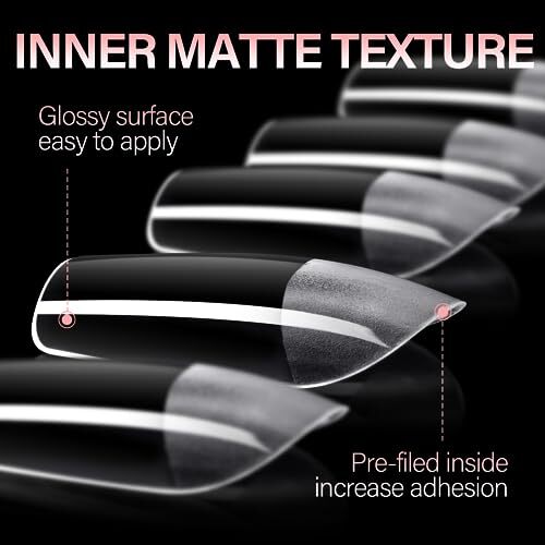 Nail Tips Soft Gel Full Cover Clear Gelly Nail Tips Half Matte Short Square