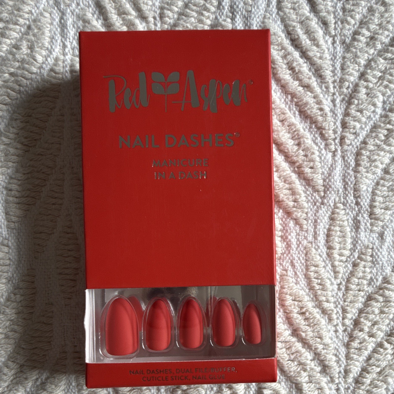 Red Aspen Nail Dashes Press-On Nails Lot of 3 Multicolor Shiny Pre-Designed Glue