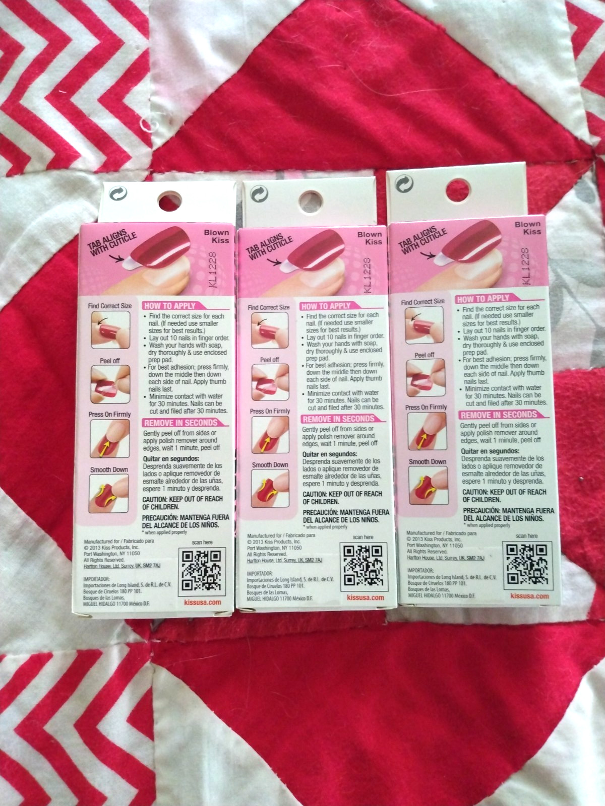 KISS Press On Short Length Blown Kiss Nails DIM02, 3 Pack