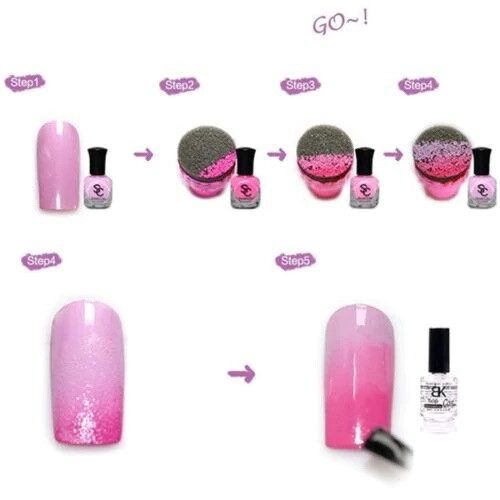2x Sets – Nail Polish Art Sponge Gradual Change Polish Stamping Manicure Tool