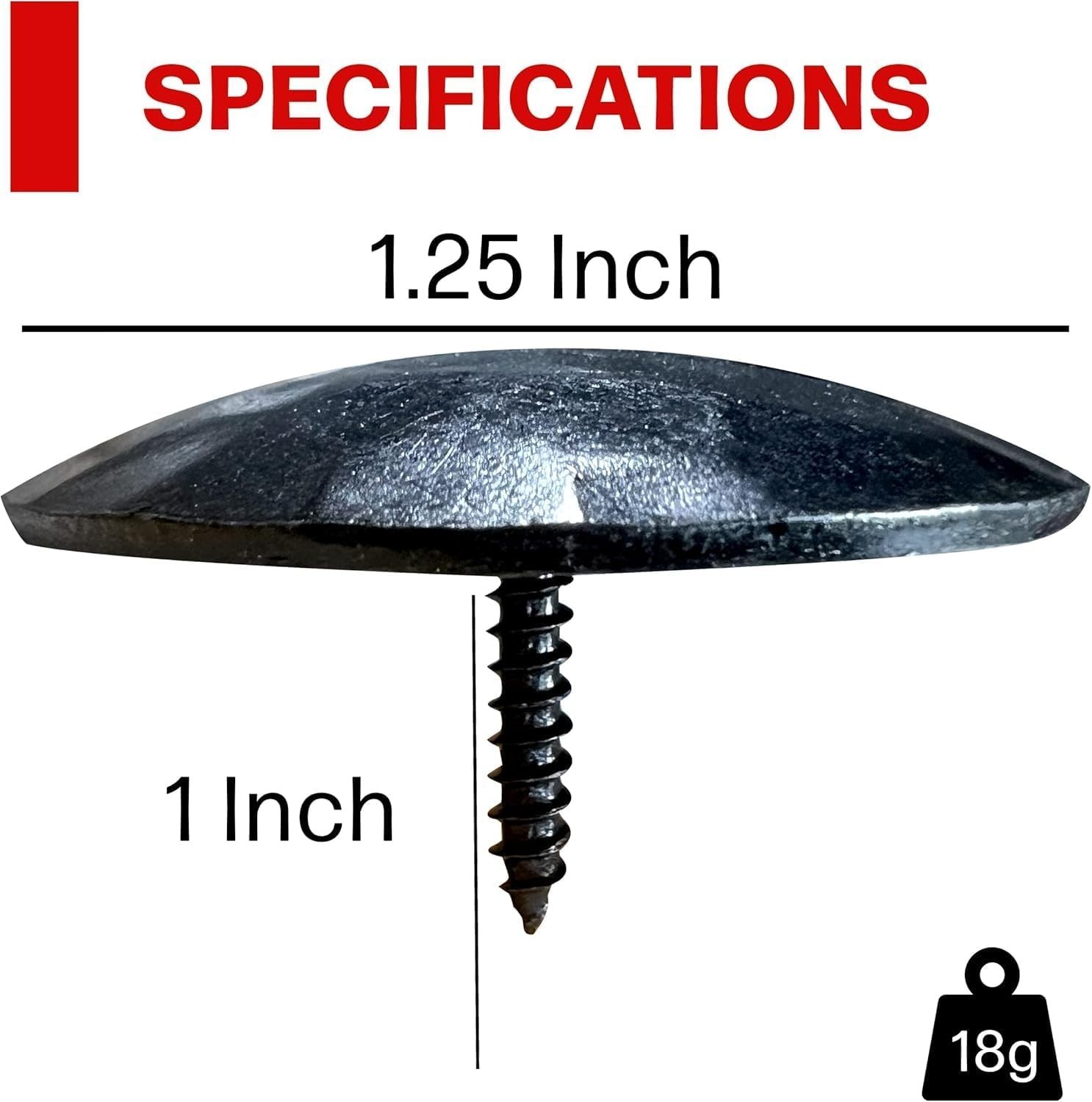50-Pack 1.25-Inch Black Iron Clavos – Rustic Decorative Nails for Furniture