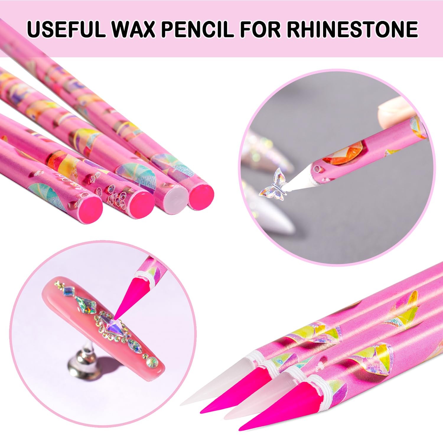17Pcs Rhinestone Picker Tool Kit, Self-Adhesive Wax Pencil for Rhinestones an…