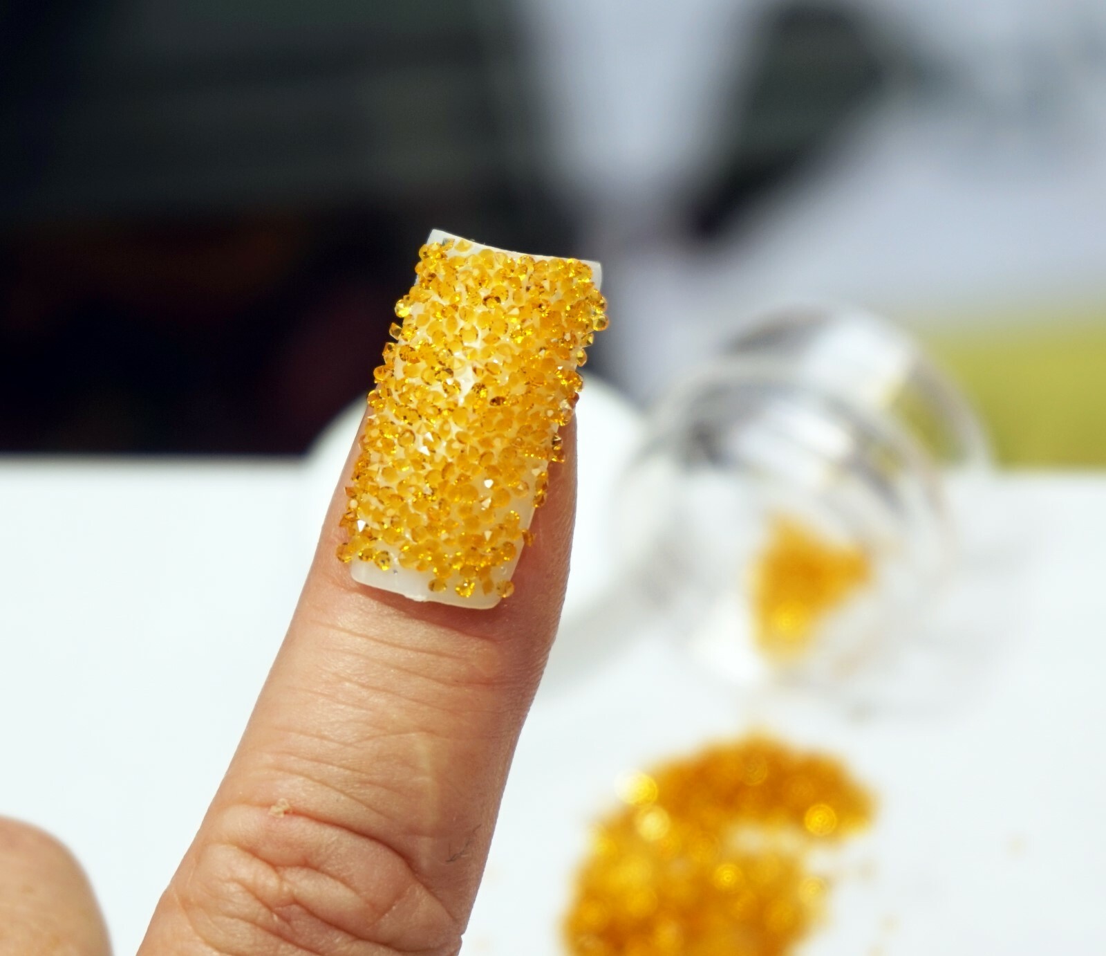 PREMIUM GOLD CRYSTALS FOR NAILS 1000 Pixiecrystals 3D Nail Art Small Gift