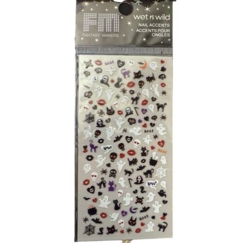 3 Sheet Wet n Wild Fantasy Makers Nail Halloween Accents Silent Screem Trick me