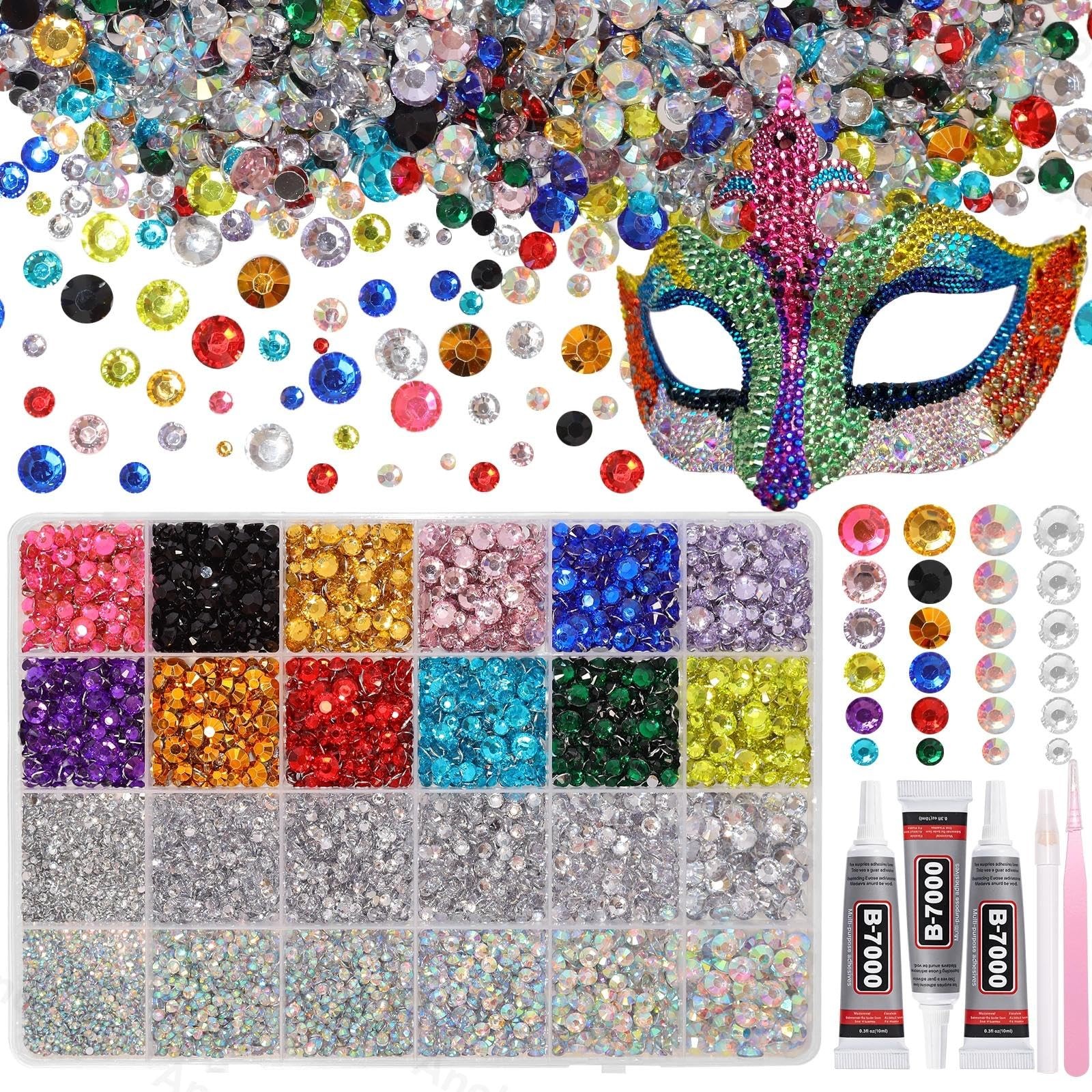 26000PCS Colorful Resin Flatback Rhinestones for Crafting, Resin Rhinestones …