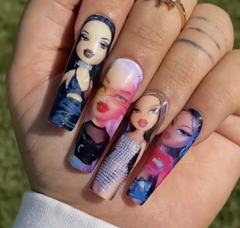 Baddie Bratz Doll Nail Decals Waterslide Airbrush Nail Art Nail Wraps Stickers