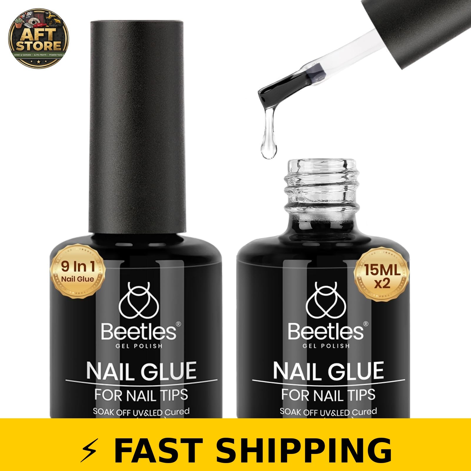 Beetles 9 in 1 Nail Glue Gel for Acrylic Tips – 15ml