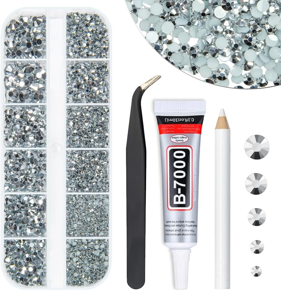 Silver Clear Resin Rhinestones W B7000 Jewelry Glue for Bedazzling Crafting Crys