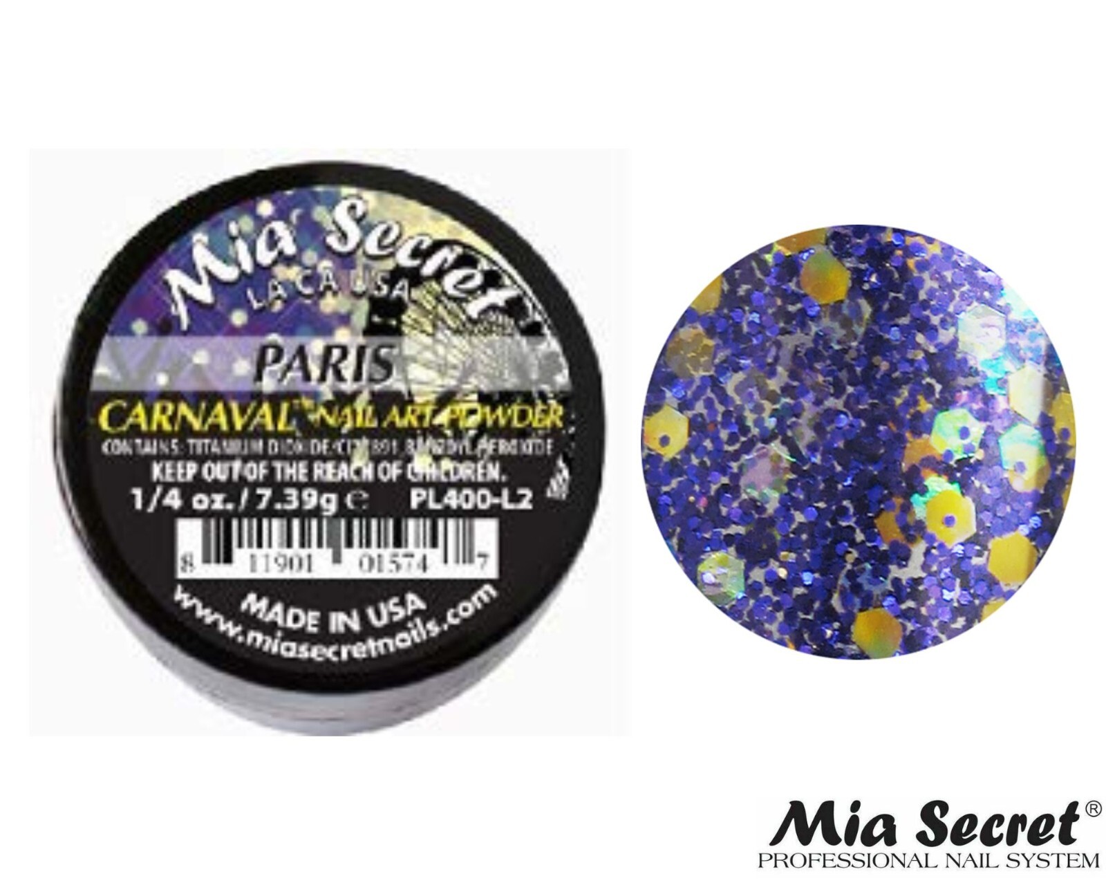 Mia Secret Nail Art Powder Carnaval Collection (PARIS) 1/4oz