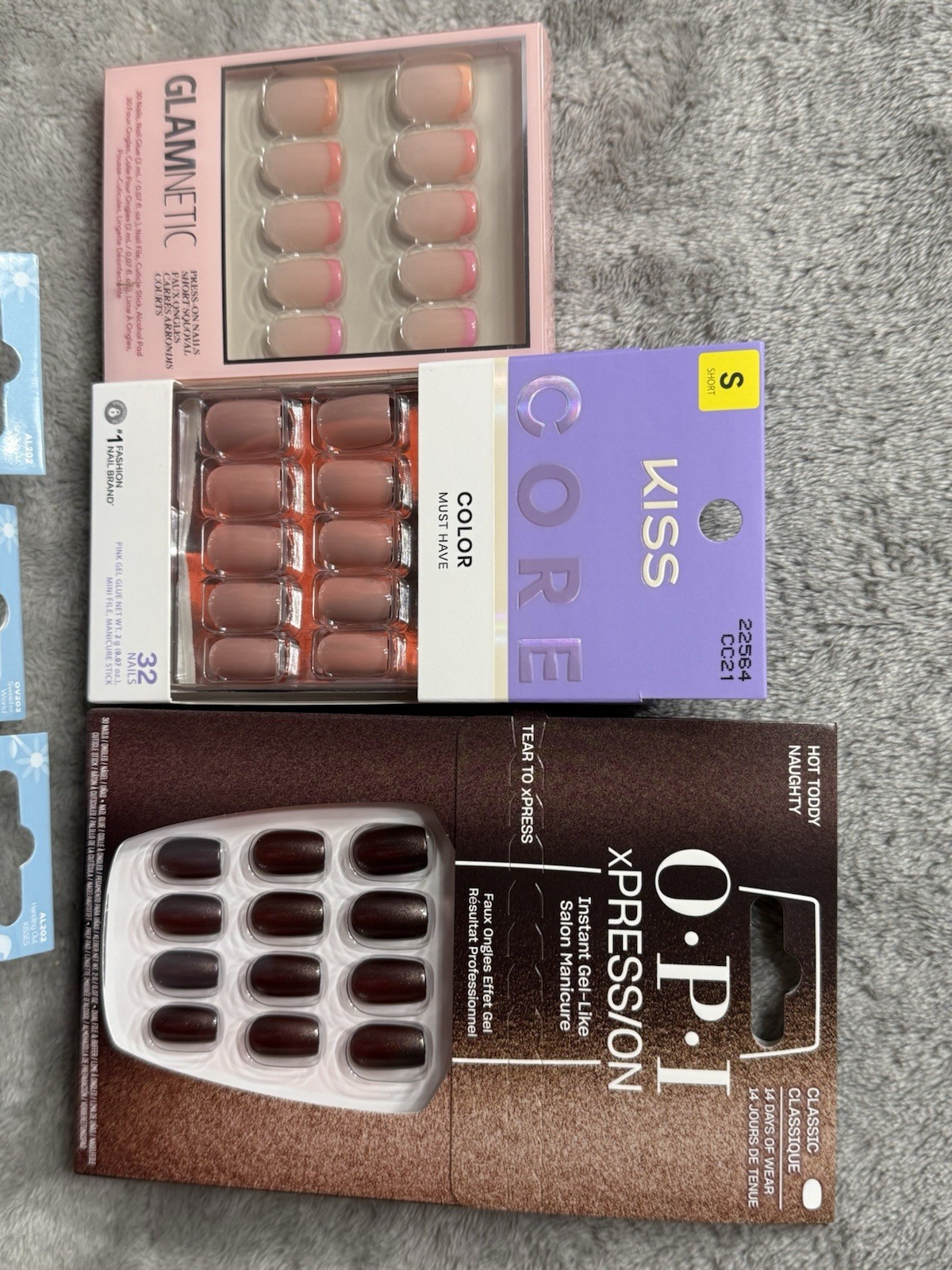 Set 8 Press On Nails Glamnetic imPRESS Color Core FX OPI Sally Henson Lot