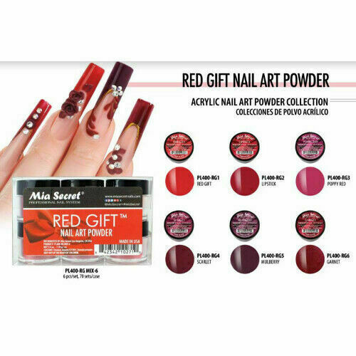 New Mia Secret Monomer 8 Ounce + RED GIFT Nail Art Powder 6 Colors Collection