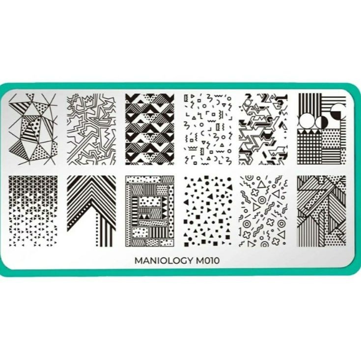HTF Maniology M010 80’s Vintage Retro Crystal Sprinkle Pattern Shapes Nail Stamp