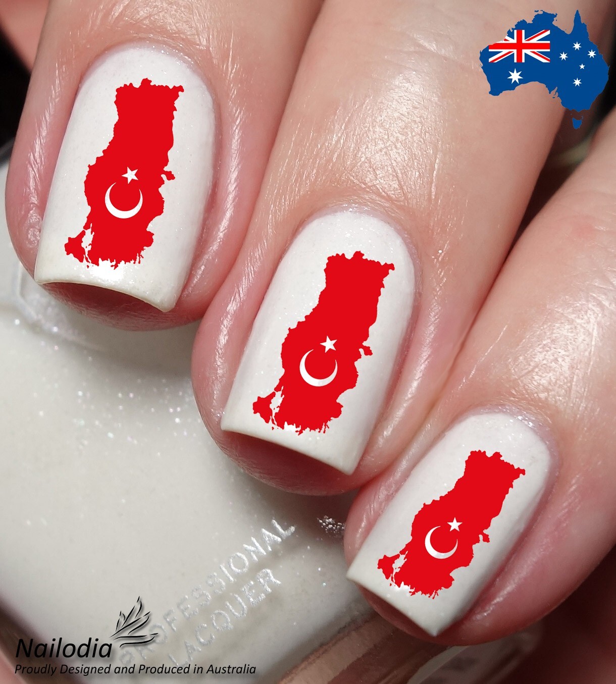 I love Turkey Flag Nail Art Decal Sticker Water Transfer Slider – Turkish Theme