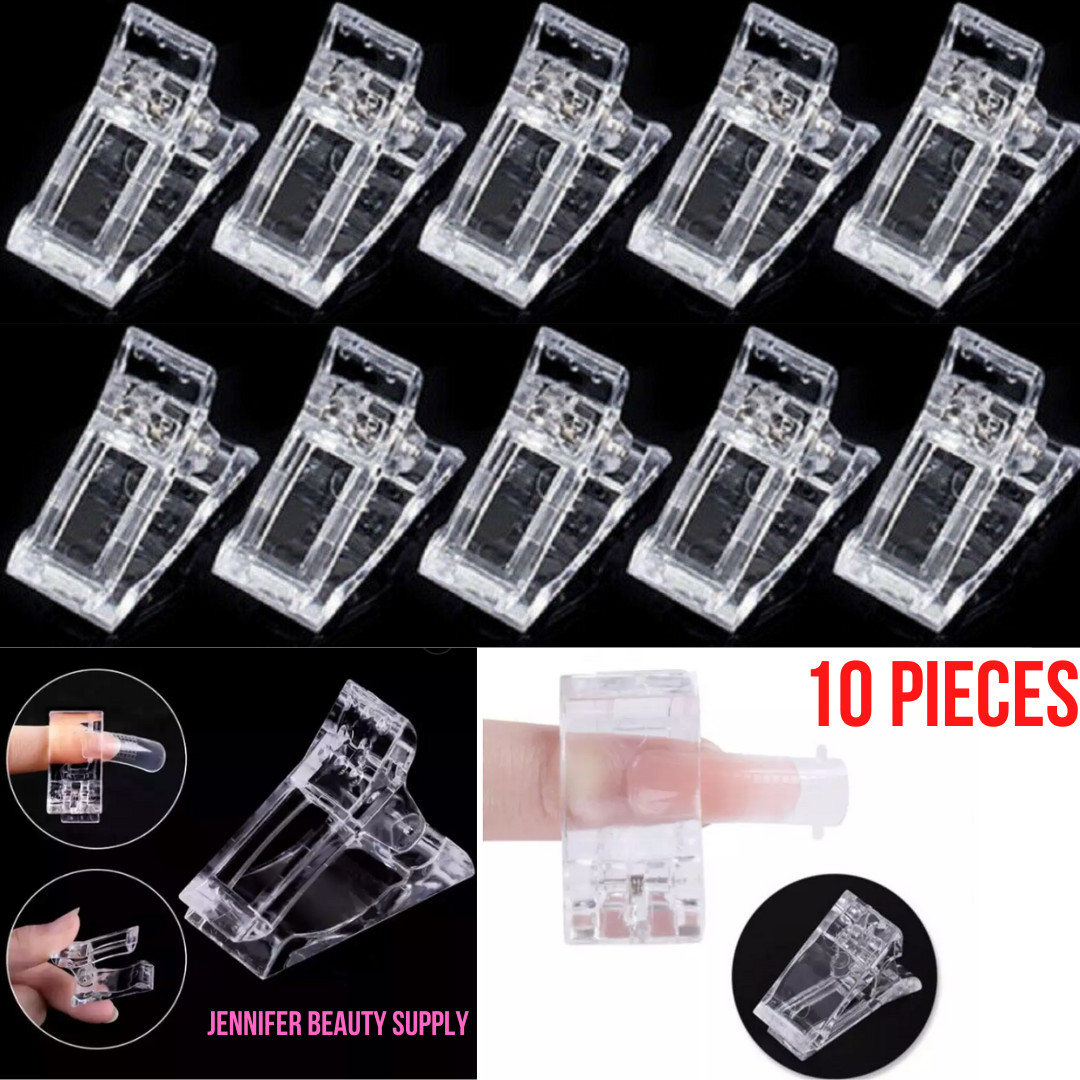 10 PCS NAIL TIPS CLIP QUICK BUILDING POLY BUILDER GEL DIY EXTENSION CLAMP CLIPS