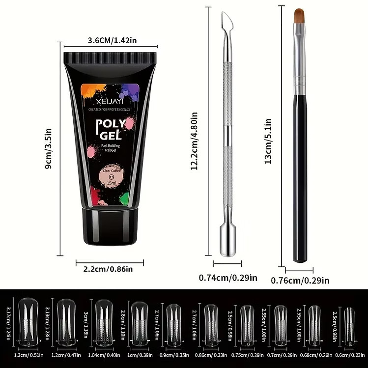 POLY-GEL COMPLETE NAIL SET WTIH UV LAMP