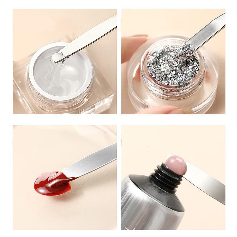 2 Pcs Polygel Brush and Picker Dual-Ended 2-In-1 Nail Brush Slice Tool
