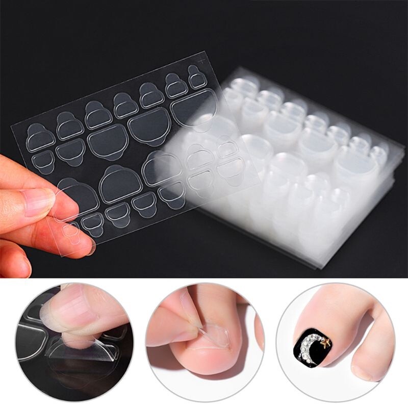 24pc Double sided nail Tabs stickers Removable Tips Glue Replacement press on