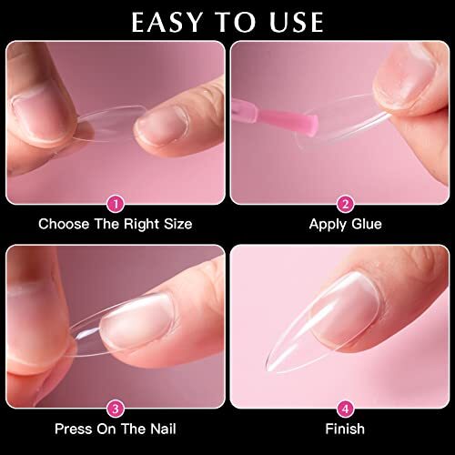 Short Almond Nails Tips 240Pcs Soft Gel Clear Nail Tips No Crease 240 Almond