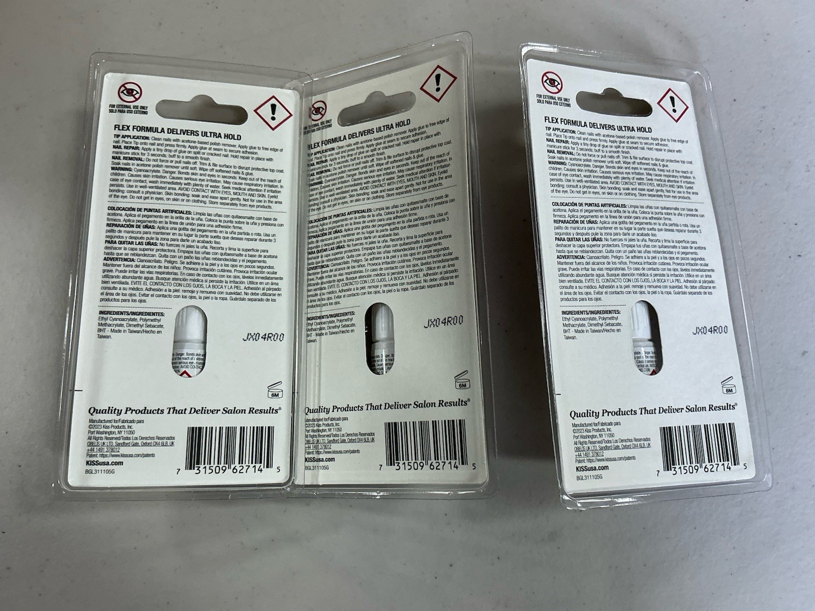 Kiss Nail Glue Kiss Power Flex Precision Nail Glue Set Of 3