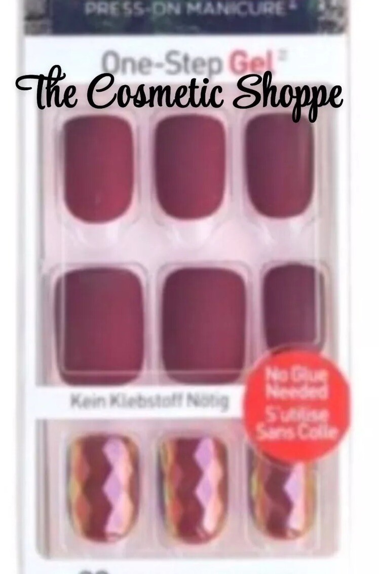 KISS imPRESS Press-On Manicure Short Length Matte Burgundy Wine Nails Scream NEW