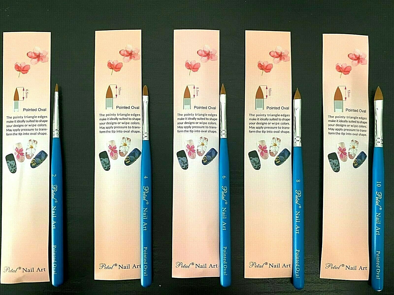 Petal Nail Art Brush – Pointed Oval with Cap