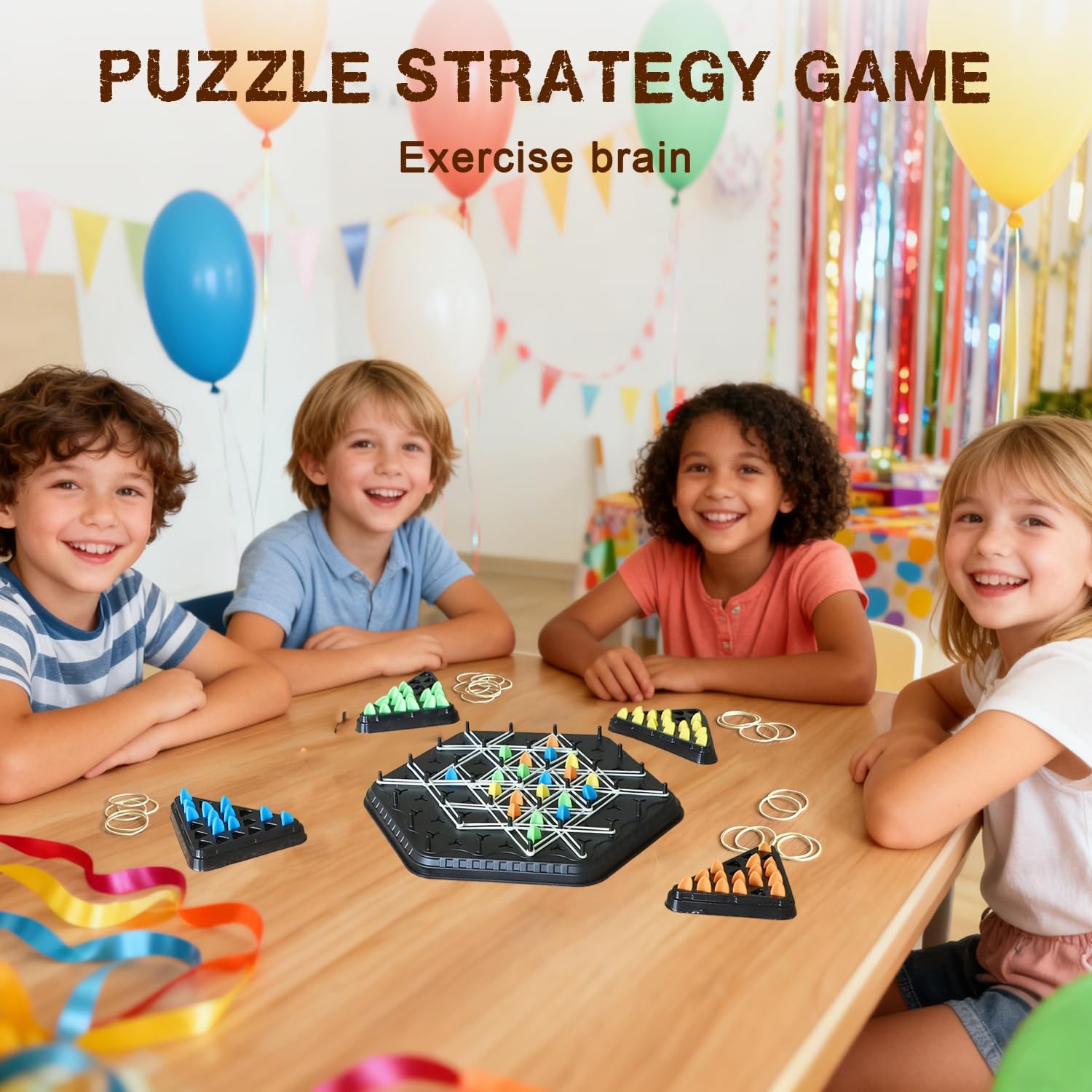 Chain Triangle Chess Game, Triggle Board Game for Family 1x1x0.1 inches