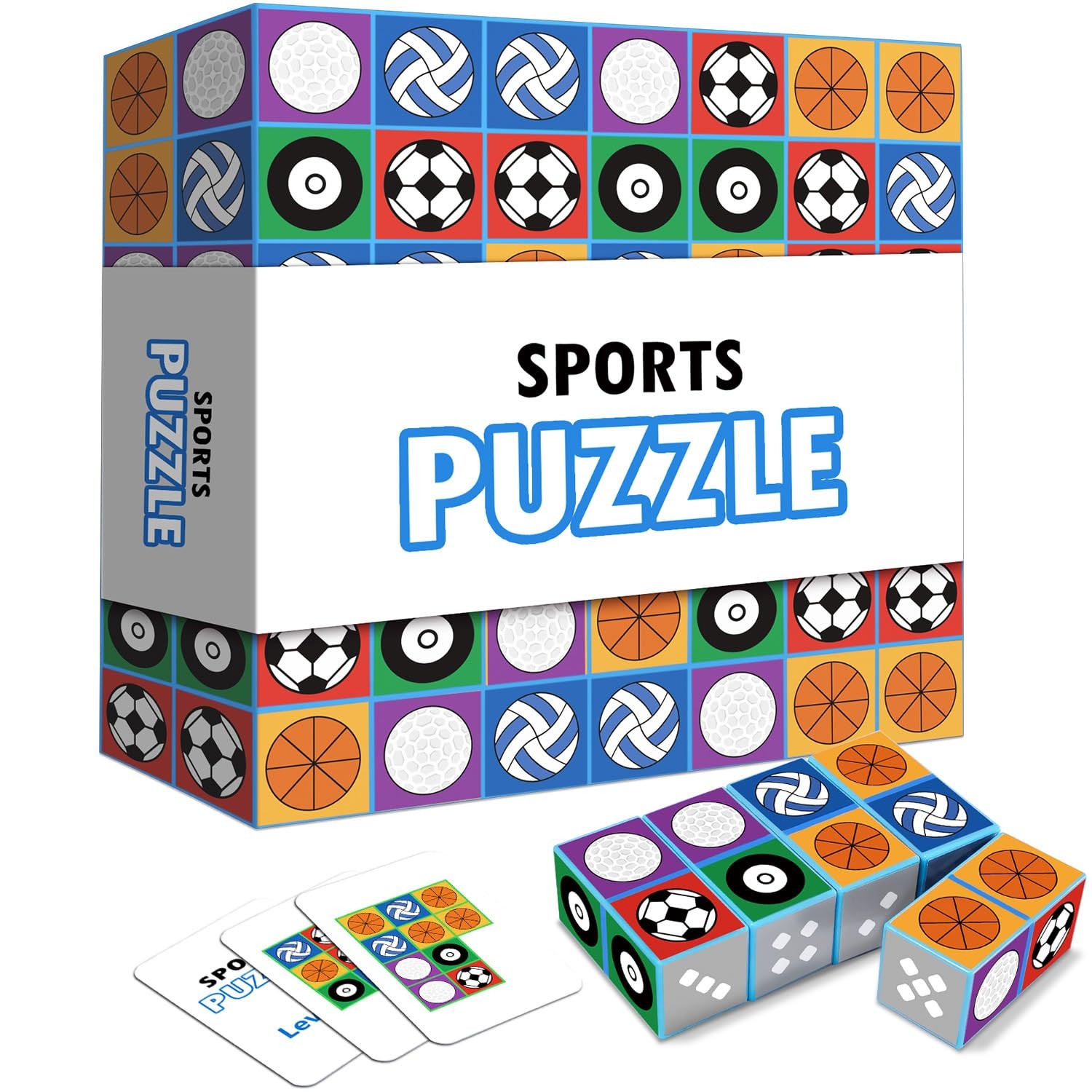 LARDEMOTO Sports Match Puzzle Game 2.0 Family Games for Children Large, Blue